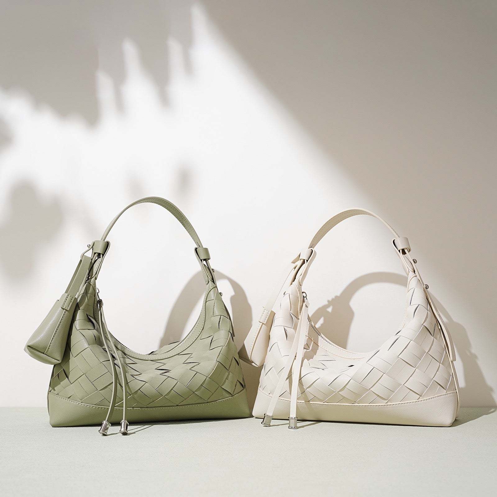 Women’s Genuine Leather Woven Dumpling Shoulder & Crossbody Bag