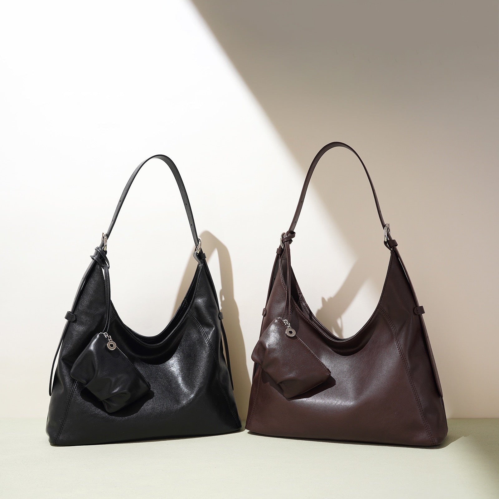Women’s Genuine Leather Minimalist Slouchy Shoulder Bag