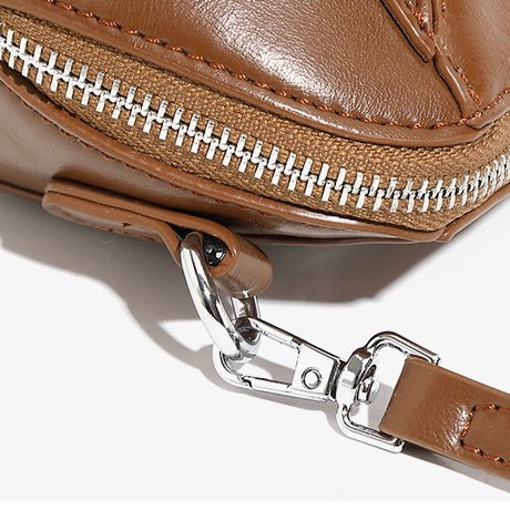 Women's Vintage Genuine Leather Geometric Patchwork Crossbody Bag