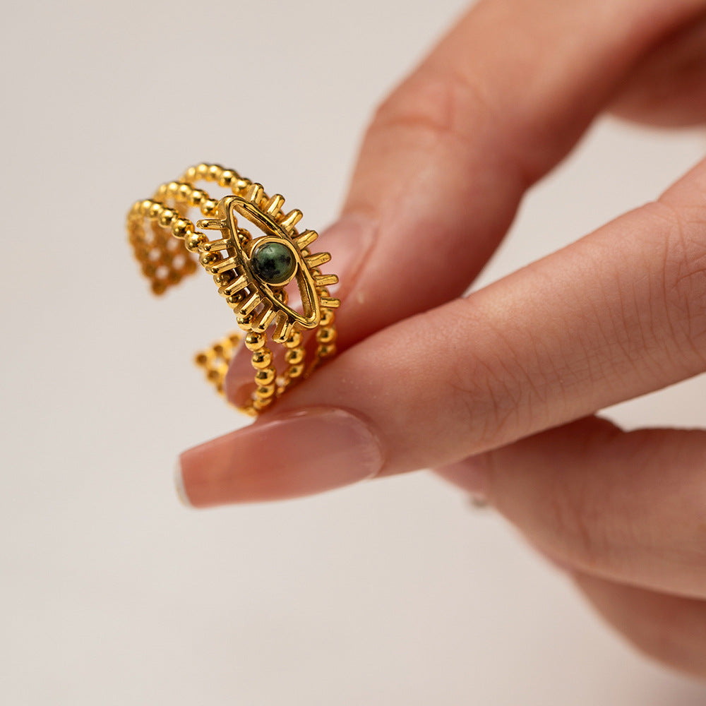 Evil-Eye African Pine Ring