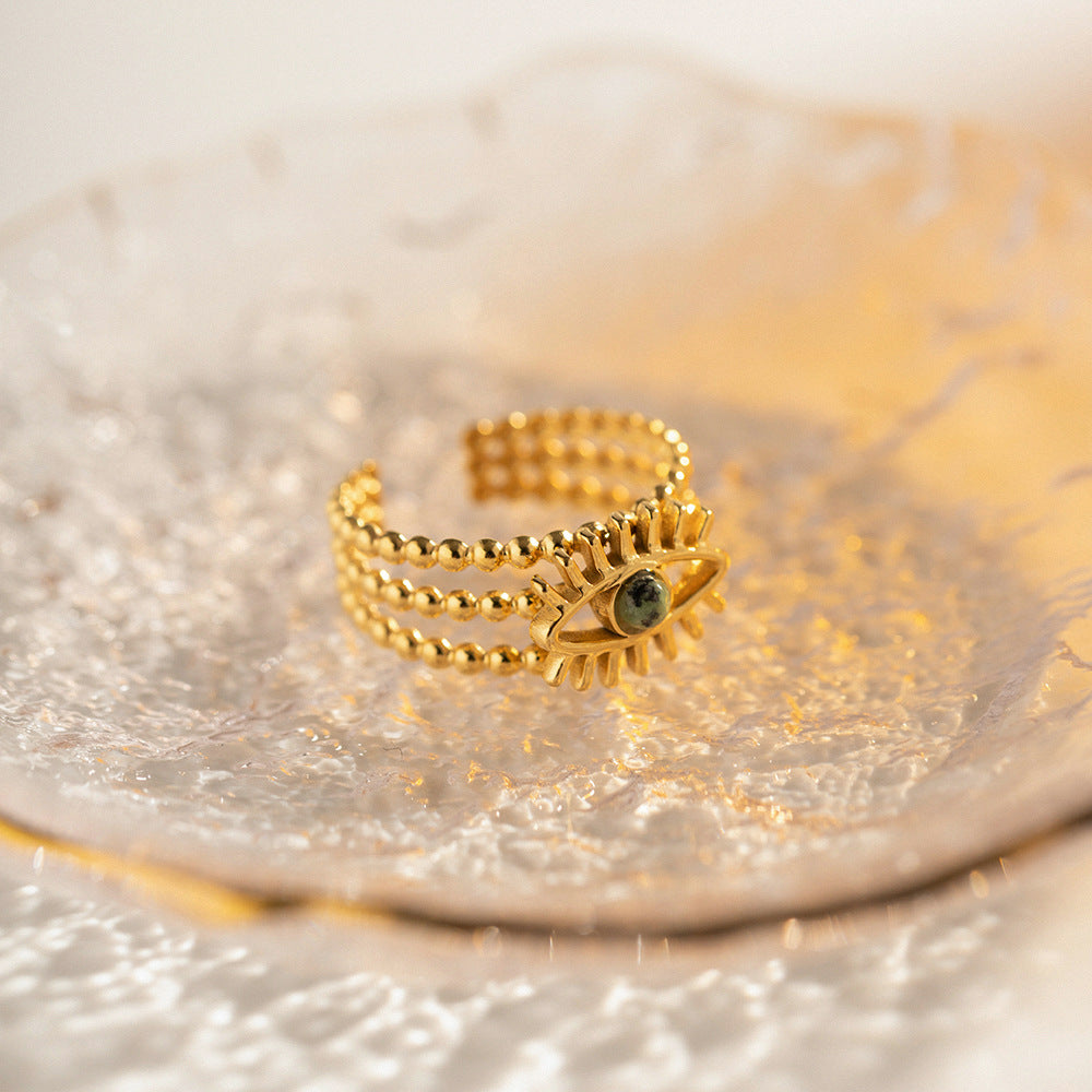 Evil-Eye African Pine Ring