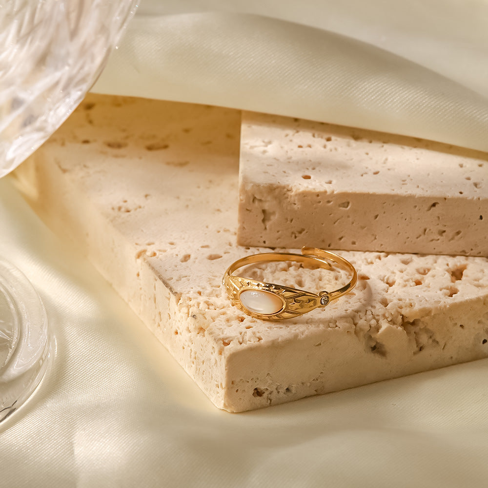 French Retro Stainless Steel Ring