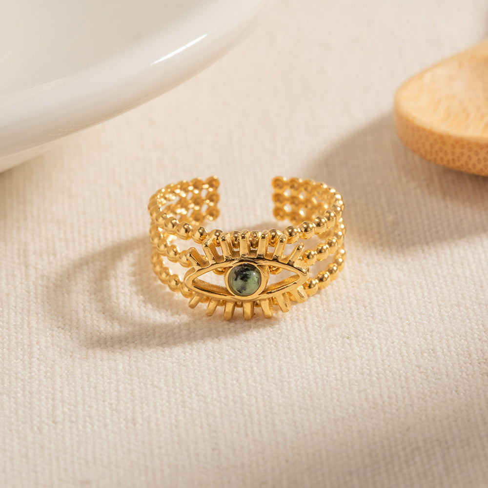 Evil-Eye African Pine Ring