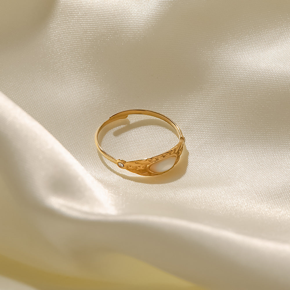 French Retro Stainless Steel Ring