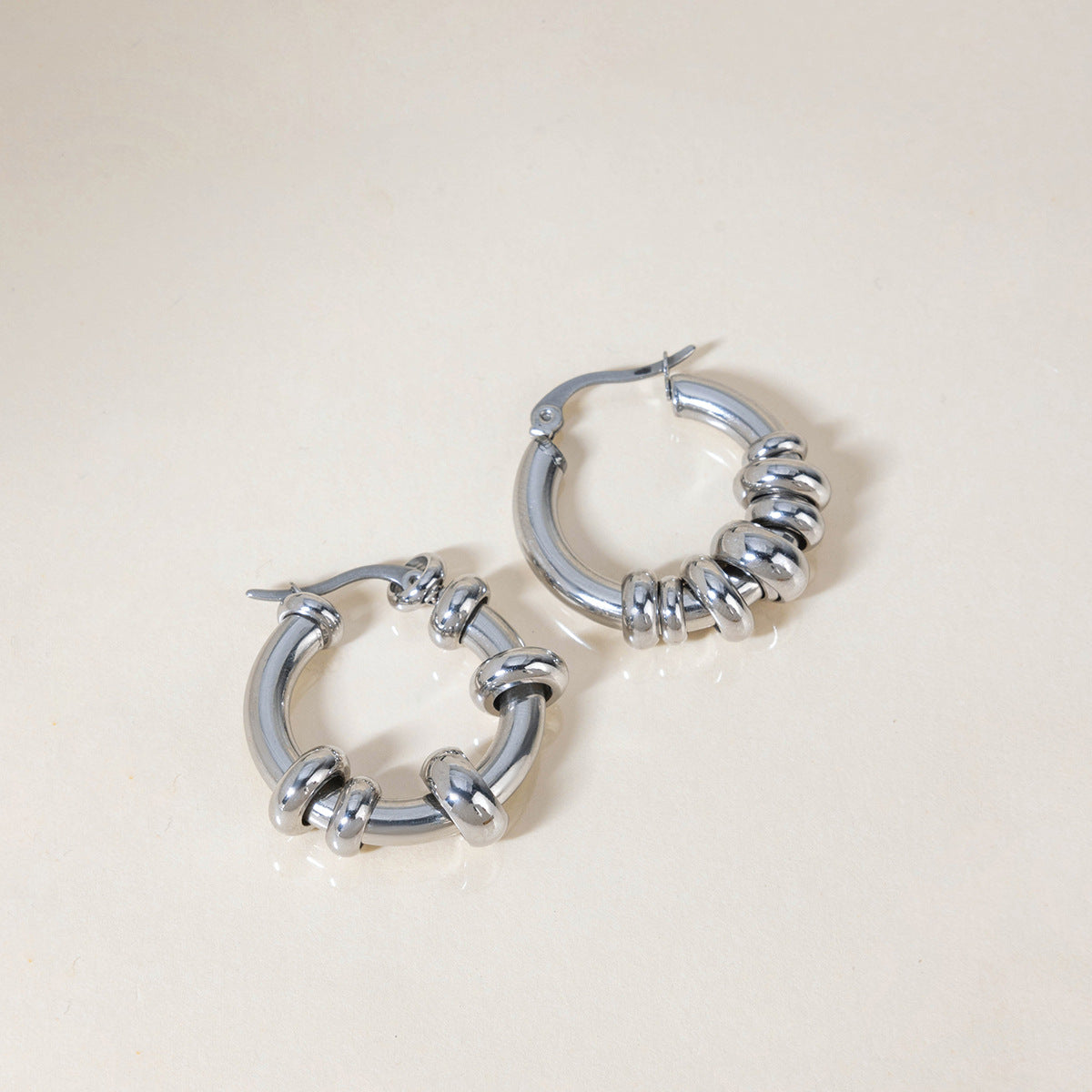 Geometric Interlocking Ring Earrings
