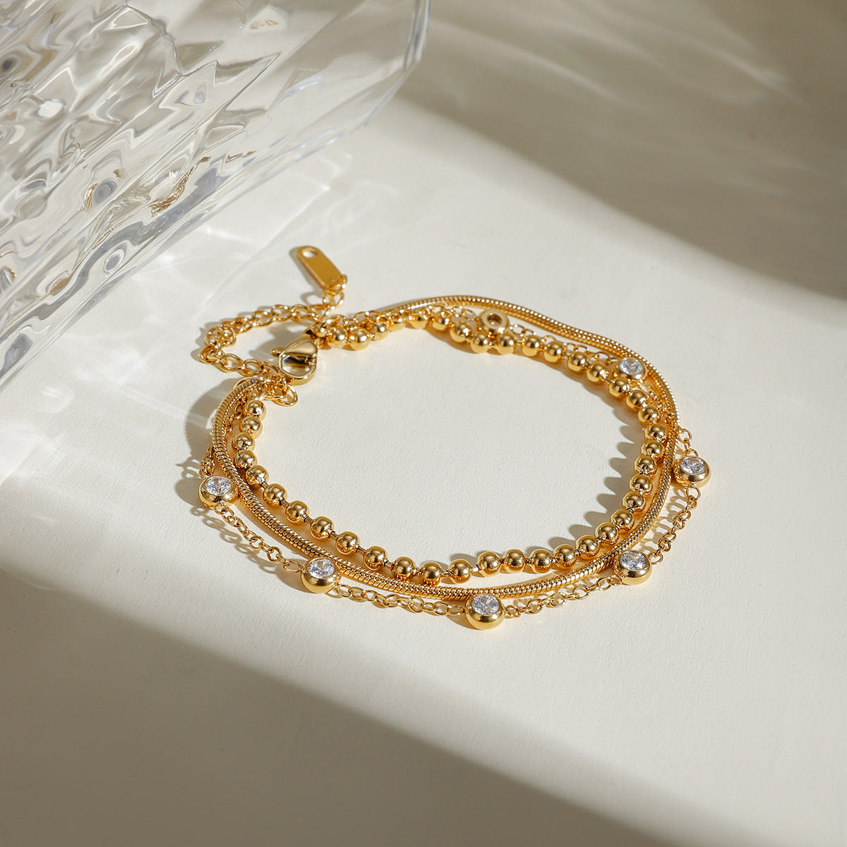Multi-Layer Bracelet Adorned with Zircons