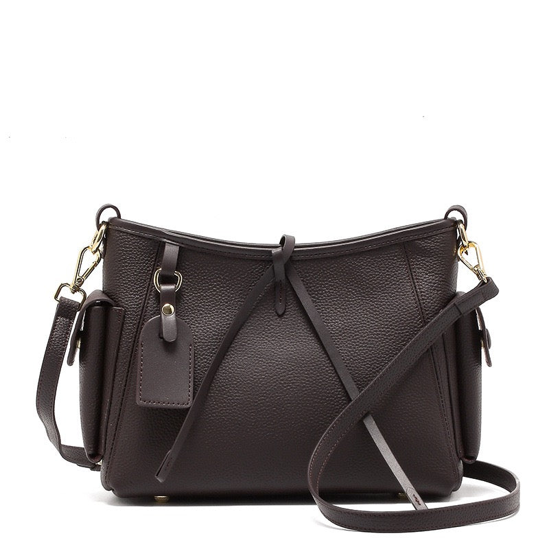 Women's Genuine Leather Stylish Versatile Large-Capacity Single-Shoulder Crossbody Bag
