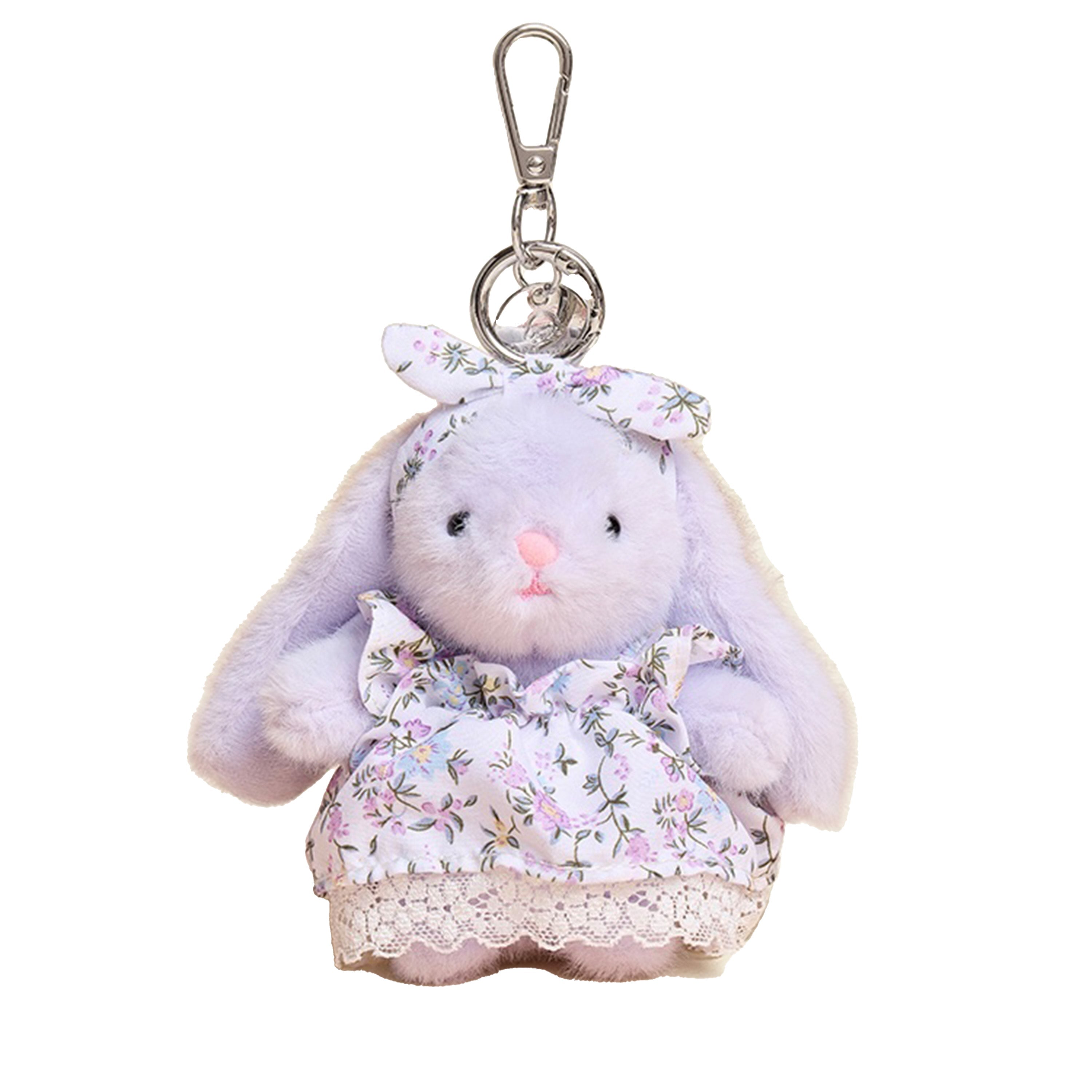 Floral Dress Baby Bunny Bag Charm